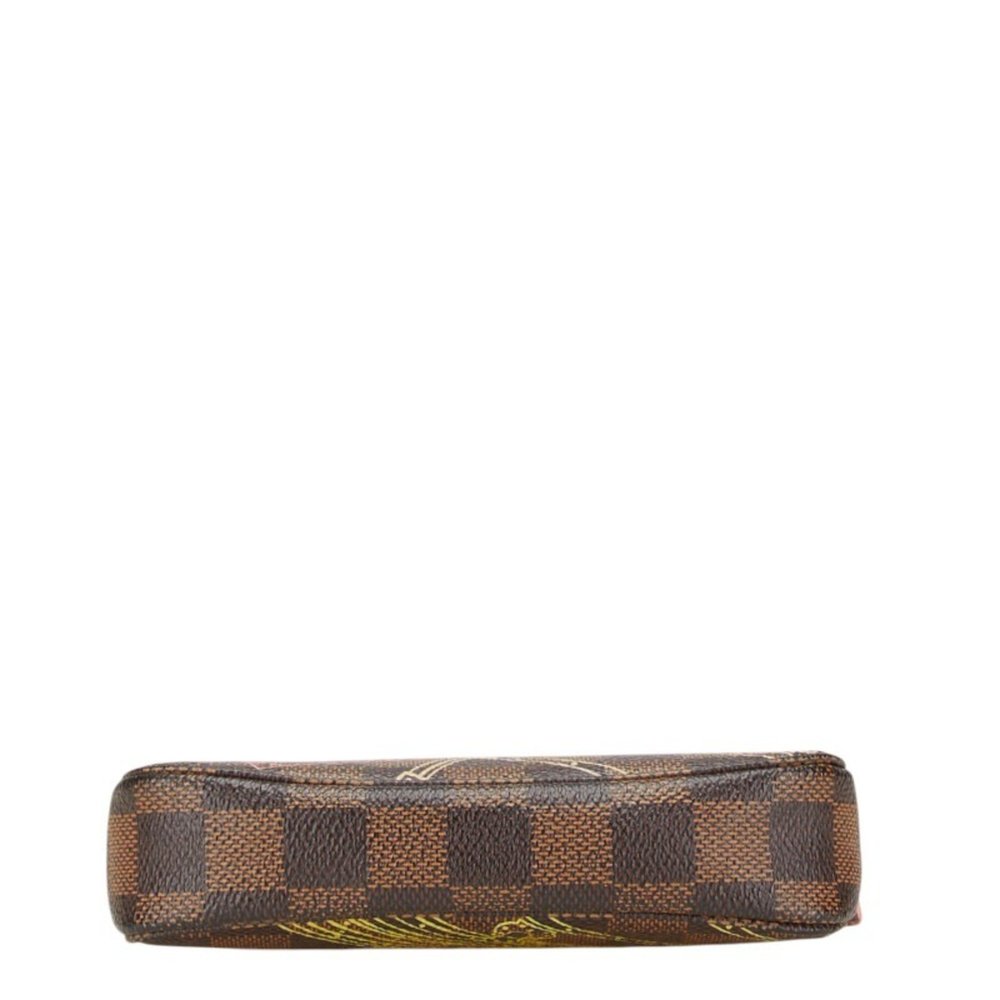 LOUIS VUITTON Authentic Brown Damier Leather Pochette Pouch - Picture 3 of 14